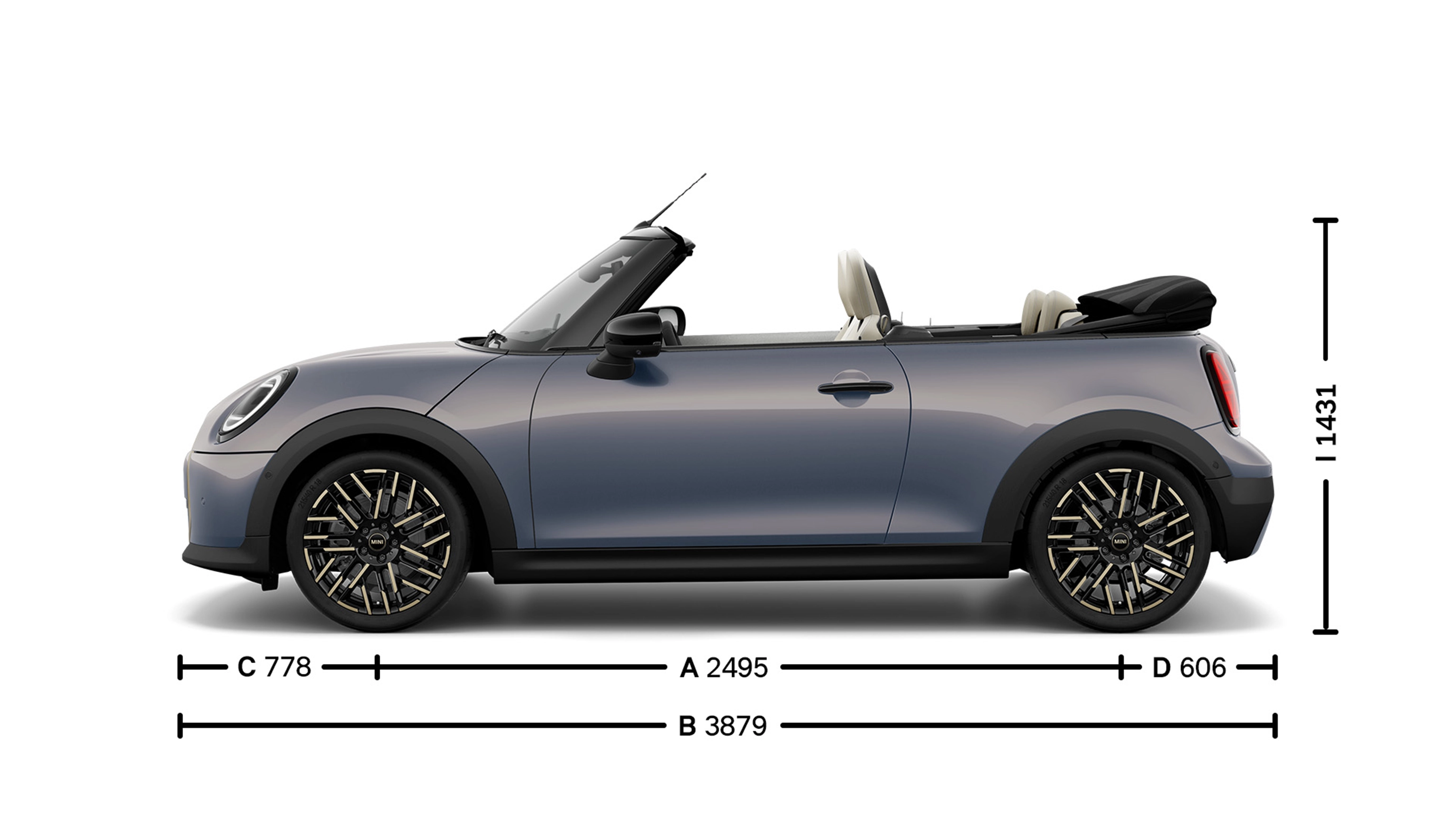 MINI Cooper Cabrio - maatgegevens - intro afbeelding